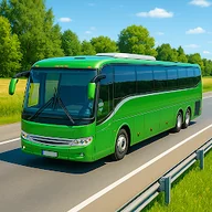 Idle Bus Station - Tycoon Game app icon, a bus station management game