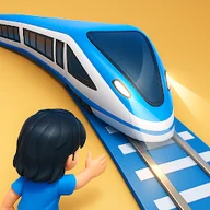 Rail Master Tycoon: Idle Train app icon, a railway building game